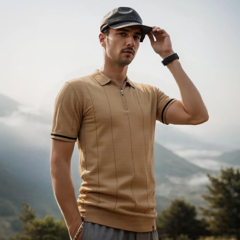 Menxclusive™ | Heren Polo Shirt Met Rits